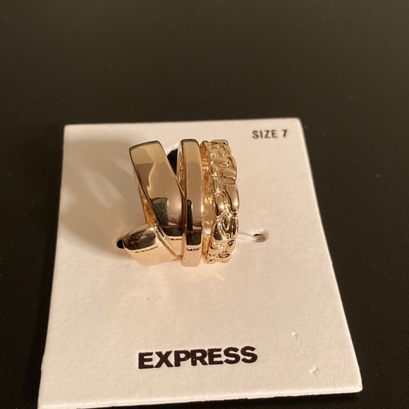 Express Jewelry - Express Gold-Tone Women's Ring Trio size 7